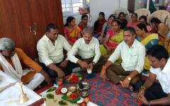 Pooja ceremony in college